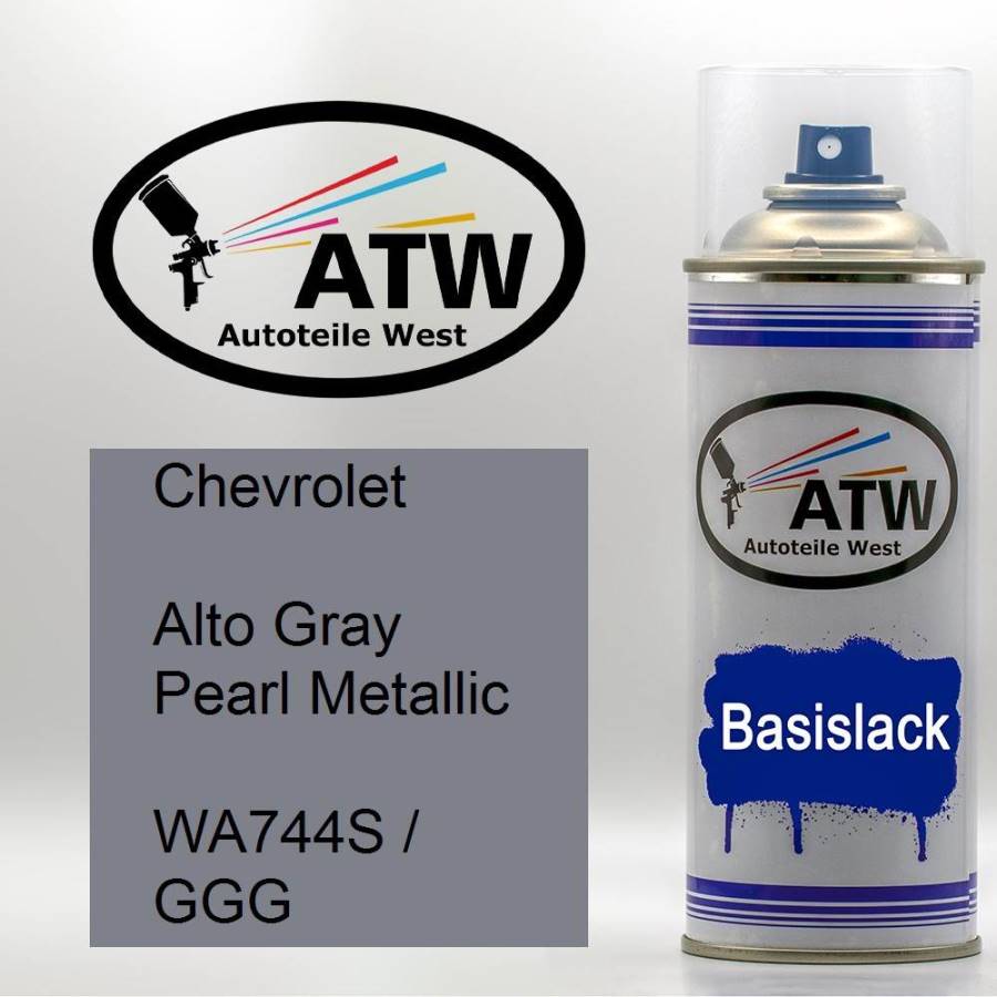 Chevrolet, Alto Gray Pearl Metallic, WA744S / GGG: 400ml Sprühdose, von ATW Autoteile West.